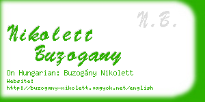 nikolett buzogany business card